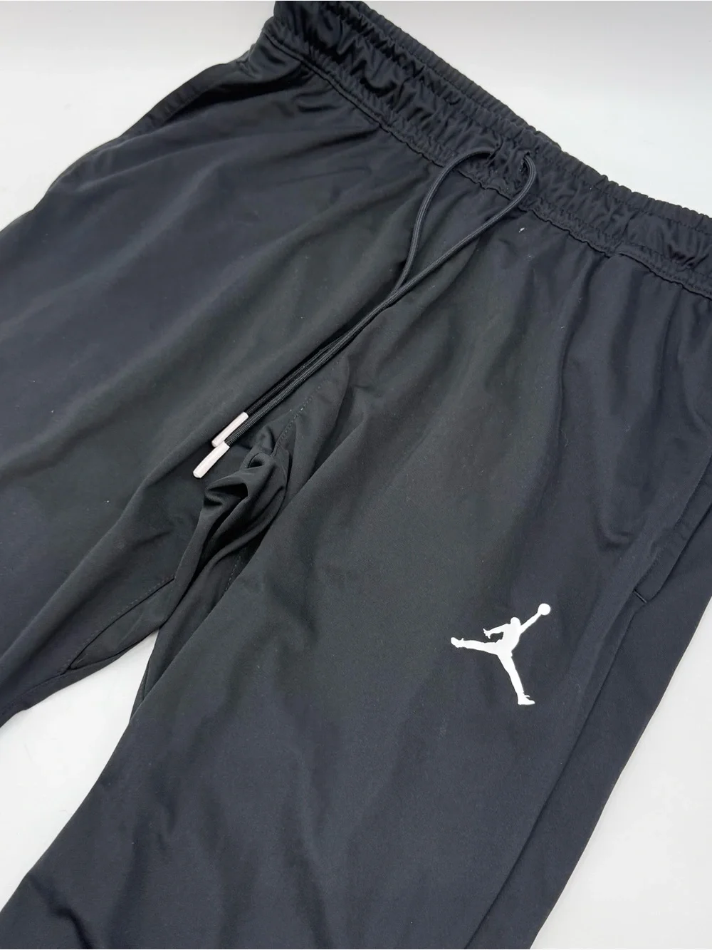 Jordan Black Track Pants with White Jumpman and Mesh Panel